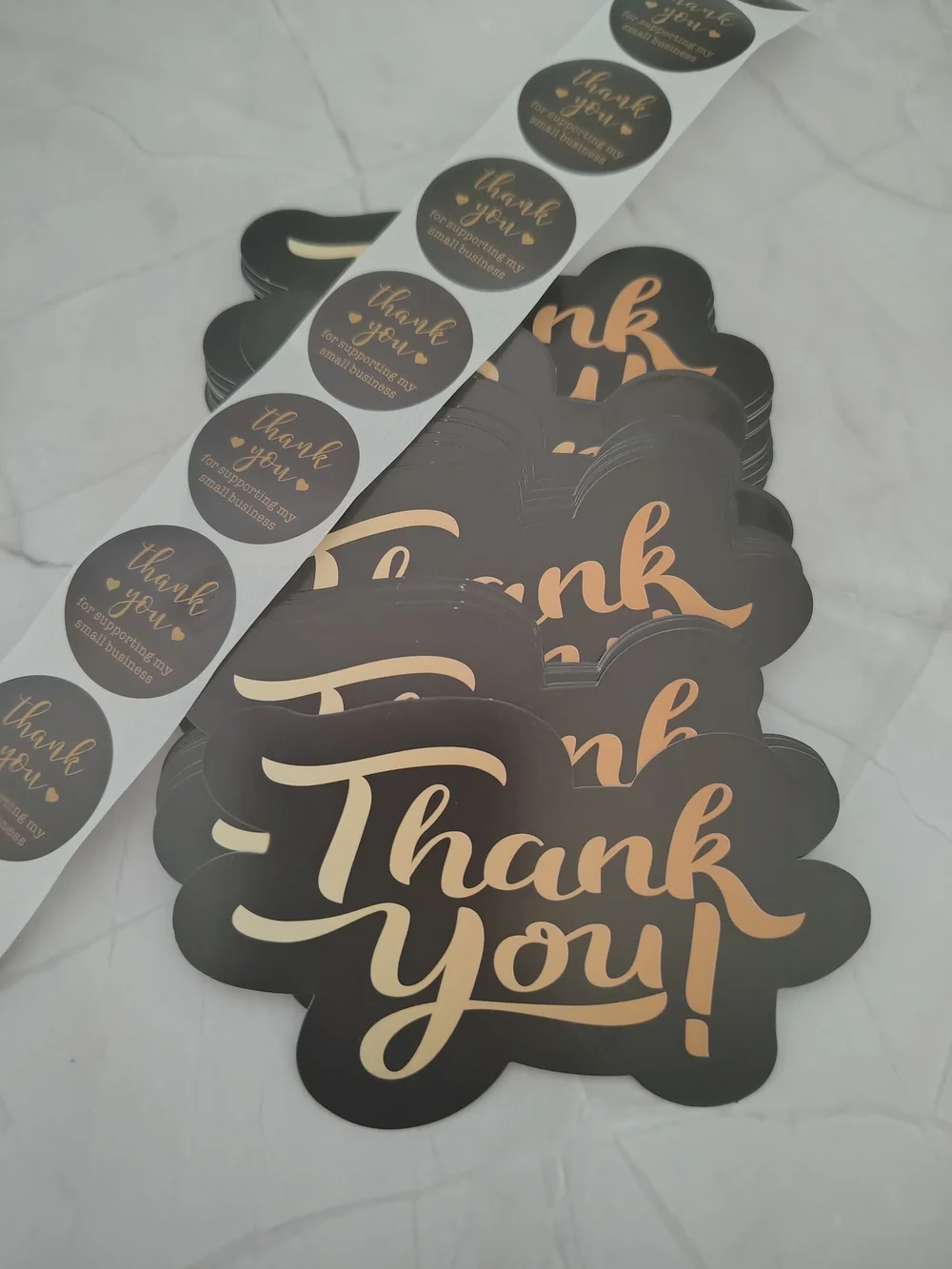 49 Thank You Small Business Cards Black/Gold - 49 Matching 1